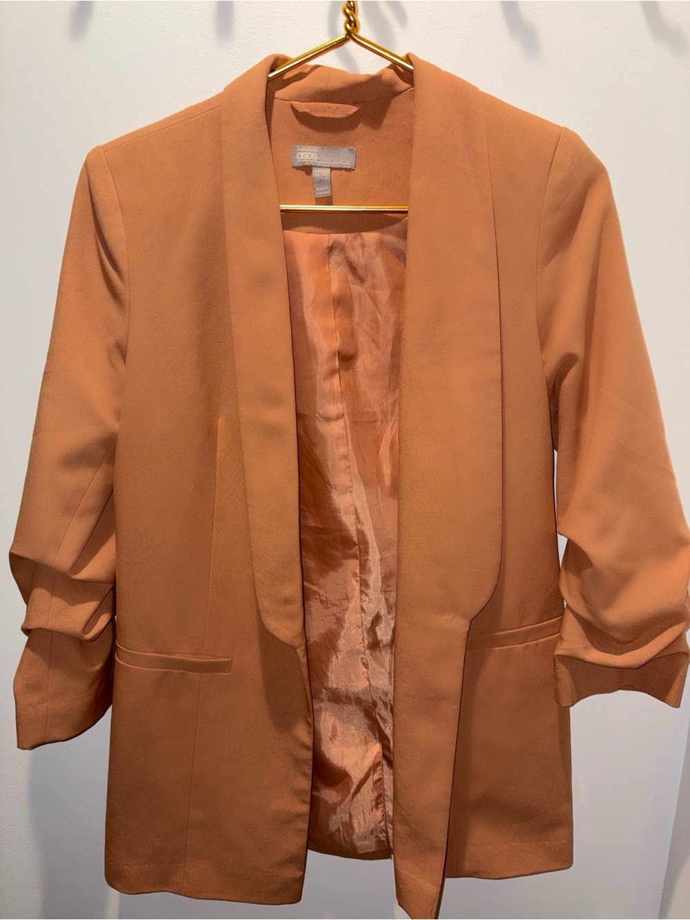 Women's Open-Front Caramel Blazer Jacket